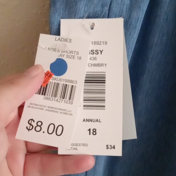 Nwt Relaxed Fit High Waist Denim Shorts - Picture 4 of 5